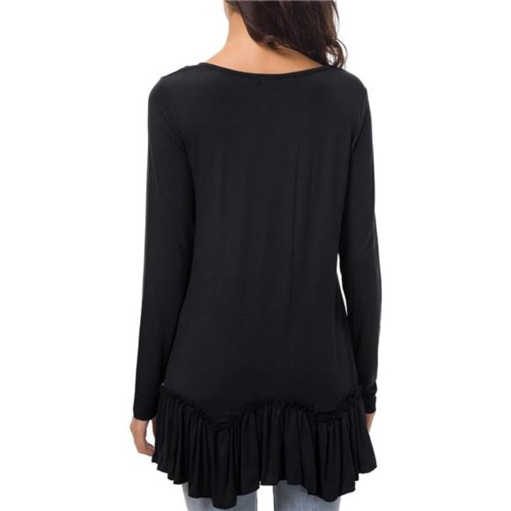 Urban CoCo Women's Casual T-Shirt Solid Long Sleeve Tunic Tops - Picture 2 of 8